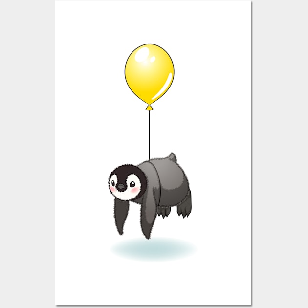 Happy emperor penguin chick Wall Art by tomodaging